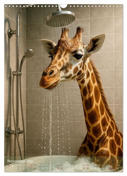 Produktbild: Funny Bathroom Moments &ndash; Animals with Style and Bubbles (Wall Calendar 2026 DIN A3 portrait), CALVENDO 12 Month Wall Calendar