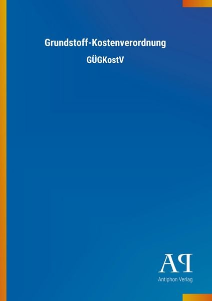 Produktbild: Grundstoff-Kostenverordnung