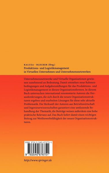 Produktbild: Produktions- und Logistikmanagement in Virtuellen Unternehmen und Unternehmensnetzwerken
