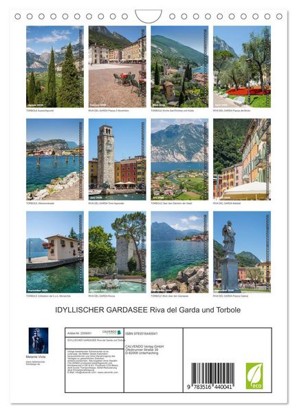 Produktbild: IDYLLISCHER GARDASEE Riva del Garda und Torbole (Wandkalender 2026 DIN A4 hoch), CALVENDO Monatskalender