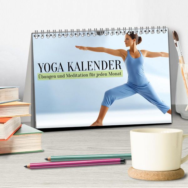 Produktbild: Yoga Kalender - &Uuml;bungen und Meditation f&uuml;r jeden Monat (Tischkalender 2026 DIN A5 quer), CALVENDO Monatskalender