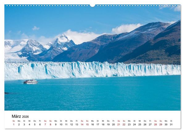 Produktbild: Patagonien, Los Glaciares Nationalpark: Perito Moreno Gletscher (Wandkalender 2026 DIN A2 quer), CALVENDO Monatskalender