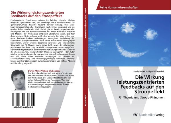 Die Wirkung leistungszentrierten Feedbacks auf den Stroopeffekt, Taschenbuch von Daniel Mark Phillipp Wickendick, AV Akademikerverlag, 9783639633665