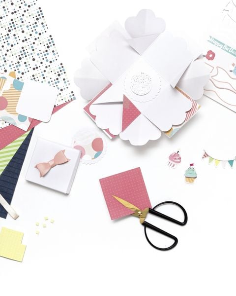 Produktbild: Folia Explosionsbox-Bastelset PARTY f&uuml;r Geburtstag, Hochzeit, Muttertag, Valentinstag