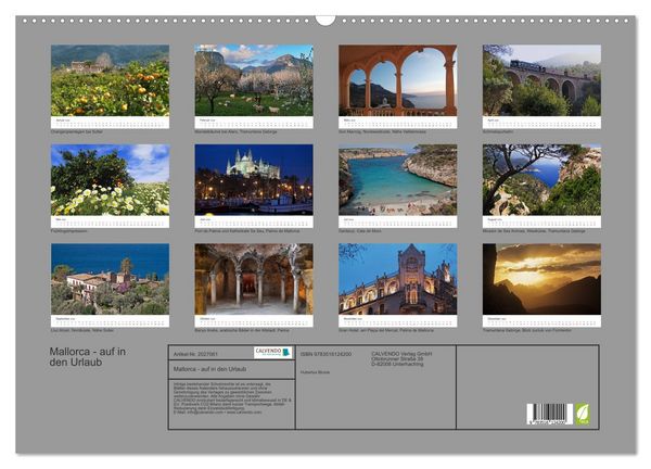 Produktbild: Mallorca - auf in den Urlaub (Wandkalender 2026 DIN A2 quer), CALVENDO Monatskalender