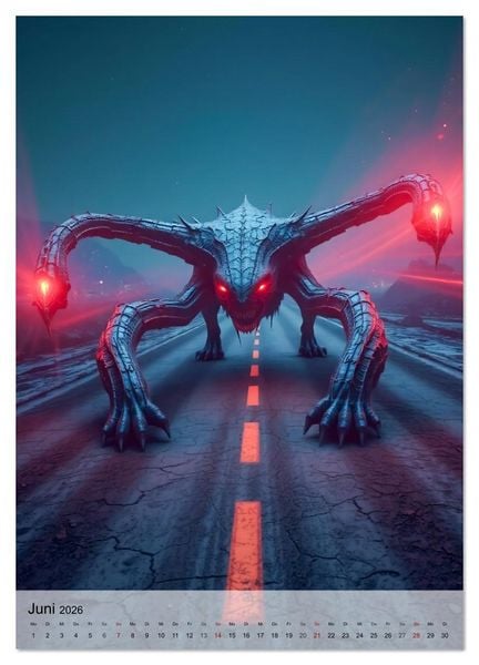 Produktbild: Kreaturen der Dunkelheit - Urbane Horror Mythen (Wandkalender 2026 DIN A2 hoch), CALVENDO Monatskalender