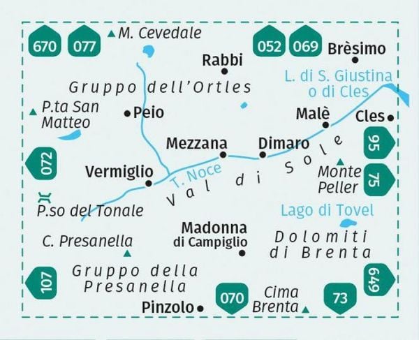 Produktbild: KOMPASS Wanderkarte 119 Val di Sole, Madonna di Campiglio, Mal&egrave;, Passo del Tonale, Peio, Rabbi 1:35.000