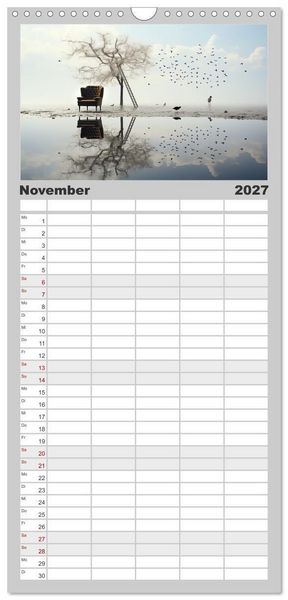Produktbild: Familienplaner 2027 - Surrealer Minimalismus mit 5 Spalten (Wandkalender, 21 x 45 cm) CALVENDO