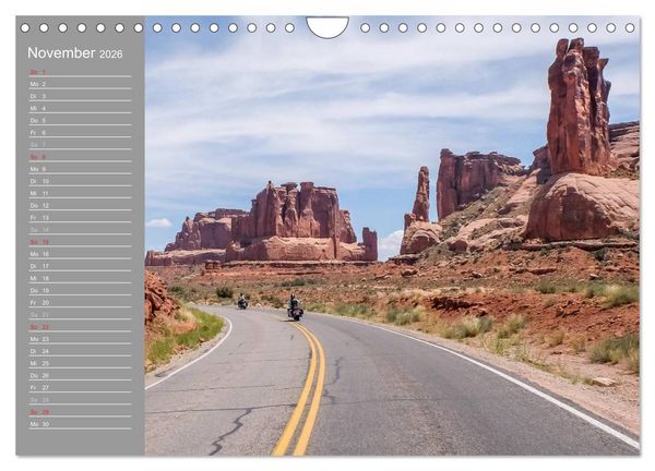Produktbild: Biker Paradies - Die Canyons der USA (Wandkalender 2026 DIN A4 quer), CALVENDO Monatskalender
