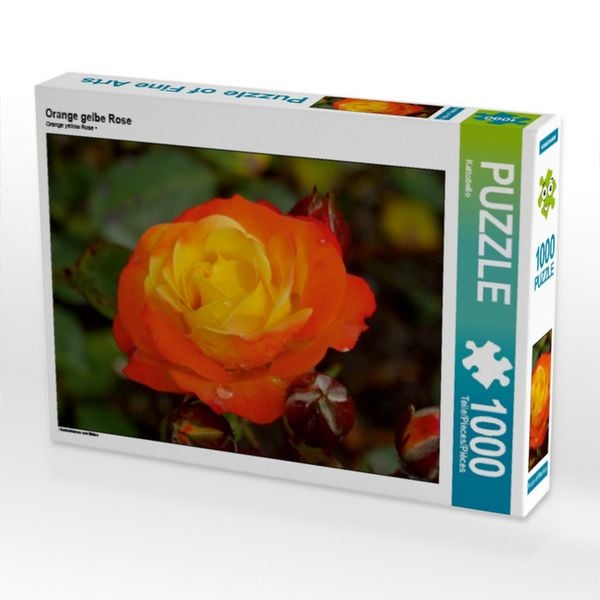 Produktbild: CALVENDO Puzzle Orange gelbe Rose | 1000 Teile Lege-Gr&ouml;&szlig;e 64x48cm Foto-Puzzle f&uuml;r gl&uuml;ckliche Stunden