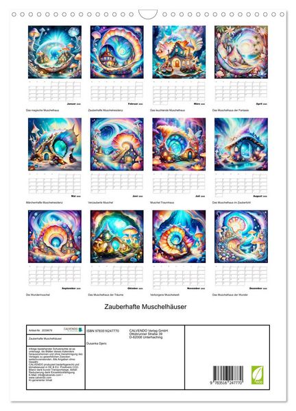 Produktbild: Zauberhafte Muschelh&auml;user (Wandkalender 2026 DIN A3 hoch), CALVENDO Monatskalender