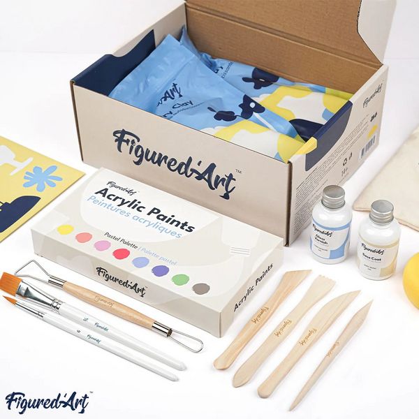 Produktbild: Figured'Art - T&ouml;pferset mit lufttrocknendem Ton, DIY Set