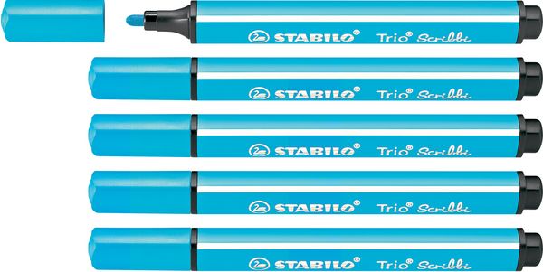 Produktbild: STABILO Fasermaler Trio Scribbi h.blau