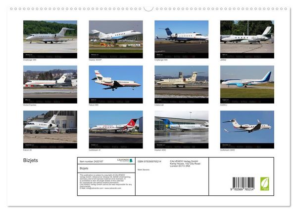 Produktbild: Bizjets (High Quality Premium Wall Calendar 2027 DIN A2 landscape),CALVENDO 12 Month Wall Calendar