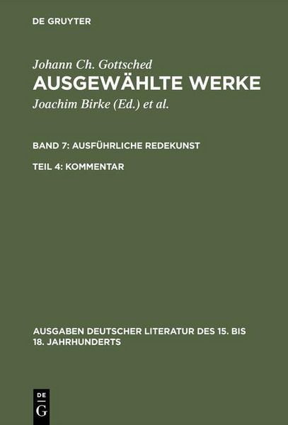 Produktbild: Ausf&uuml;hrliche Redekunst. Kommentar