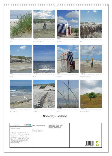 Produktbild: Norderney - Inselliebe (Wandkalender 2026 DIN A2 hoch), CALVENDO Monatskalender