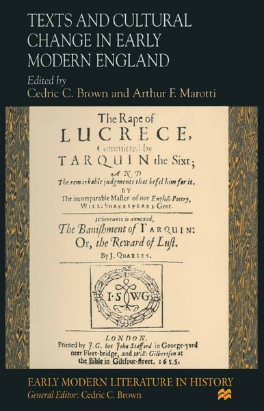 Produktbild: Texts and Cultural Change in Early Modern England