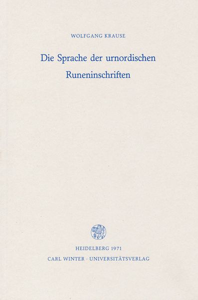 Produktbild: Die Sprache der urnordischen Runeninschriften