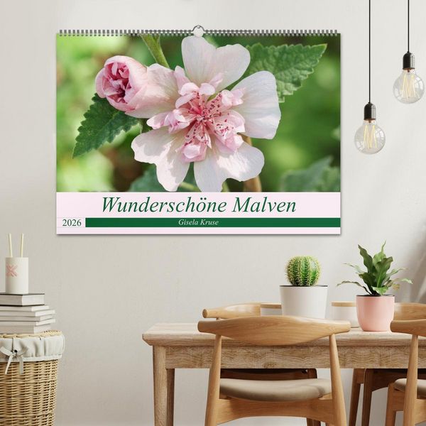 Produktbild: Wundersch&ouml;ne Malven (Wandkalender 2026 DIN A2 quer), CALVENDO Monatskalender