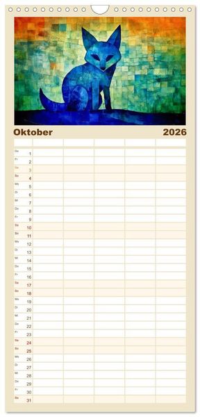 Produktbild: Familienplaner 2026 - Malertausch mit 5 Spalten (Wandkalender, 21 x 45 cm) CALVENDO