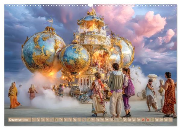 Produktbild: Festival der Kreativit&auml;t und Lebenslust - In der W&uuml;ste (hochwertiger Premium Wandkalender 2026 DIN A2 quer), Kunstdruck in Hochglanz