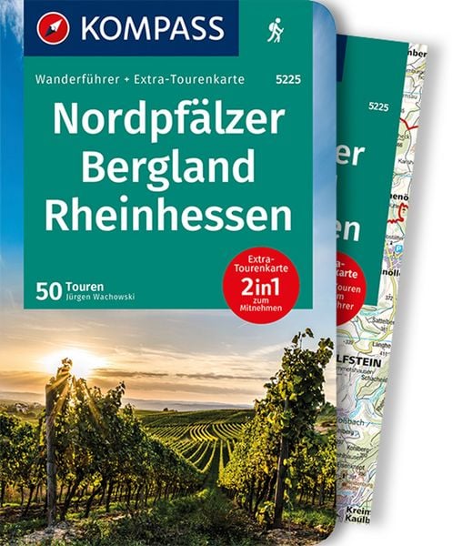 Produktbild: KOMPASS Wanderf&uuml;hrer Nordpf&auml;lzer Bergland, Rheinhessen, 50 Touren