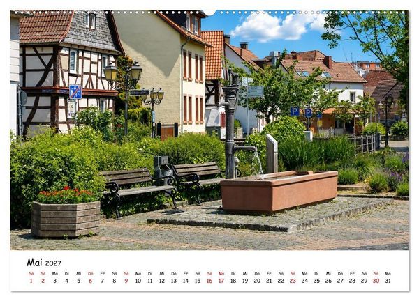 Produktbild: Eschborn Fachwerk und Finanzen (Wandkalender 2027 DIN A2 quer), CALVENDO Monatskalender