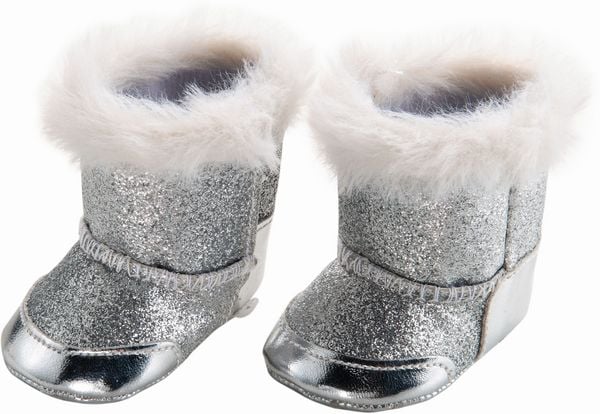 Puppen-Silberstiefel, Gr. 38-45 cm