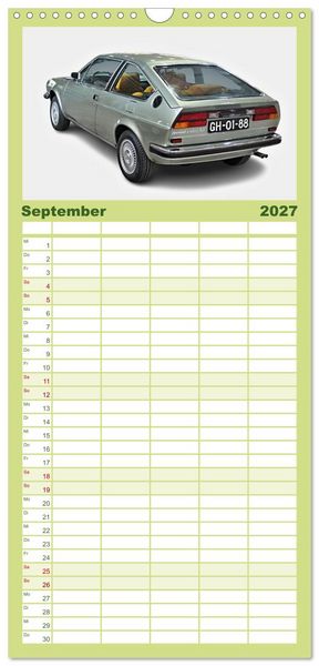 Produktbild: Familienplaner 2027 - Italienische Klassiker mit 5 Spalten (Wandkalender, 21 x 45 cm) CALVENDO