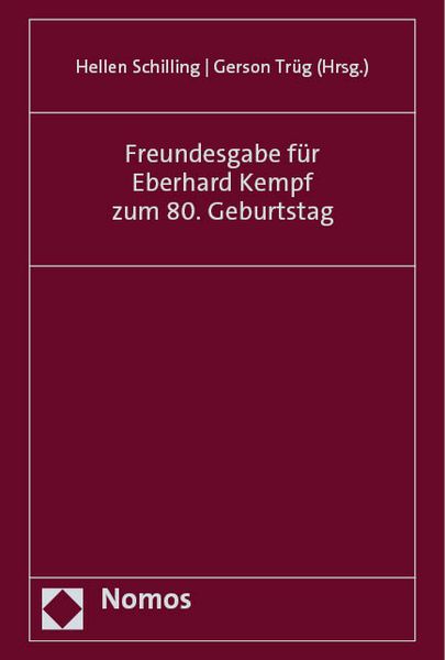 Produktbild: Freundesgabe f&uuml;r Eberhard Kempf zum 80. Geburtstag