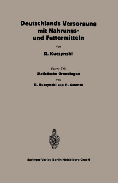 Produktbild: Statistische Grundlagen zu Deutschlands Versorgung mit Nahrungs- und Futtermitteln