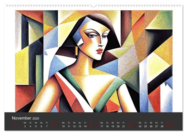 Kubistische Frauen Bilder (Wandkalender 2025 DIN A2 quer), CALVENDO Monatskalender
