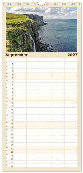 Produktbild: Familienplaner 2027 - Isle of Skye - Schottlands Inseln mit 5 Spalten (Wandkalender, 21 x 45 cm) CALVENDO