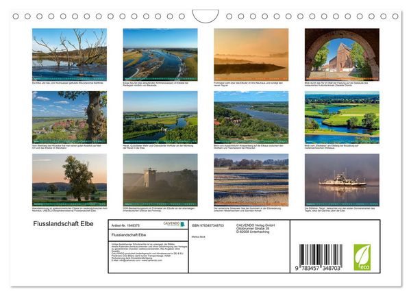 Produktbild: Flusslandschaft Elbe (Wandkalender 2026 DIN A4 quer), CALVENDO Monatskalender