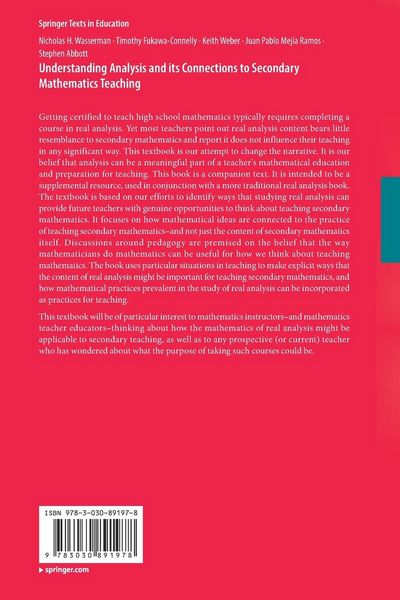 Produktbild: Understanding Analysis and its Connections to Secondary Mathematics Teaching