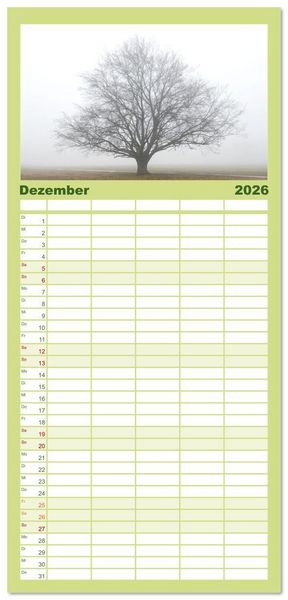 Produktbild: Familienplaner 2026 - Die Buche: 12 Baumportr&auml;ts mit 5 Spalten (Wandkalender, 21 x 45 cm) CALVENDO