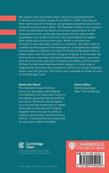 Produktbild: Representation and Taxation in the American South,1820-1910