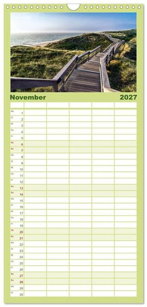 Produktbild: Familienplaner 2027 - Sylt mein Inselblick mit 5 Spalten (Wandkalender, 21 x 45 cm) CALVENDO