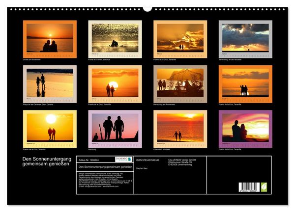 Produktbild: Den Sonnenuntergang gemeinsam genie&szlig;en (Wandkalender 2026 DIN A2 quer), CALVENDO Monatskalender