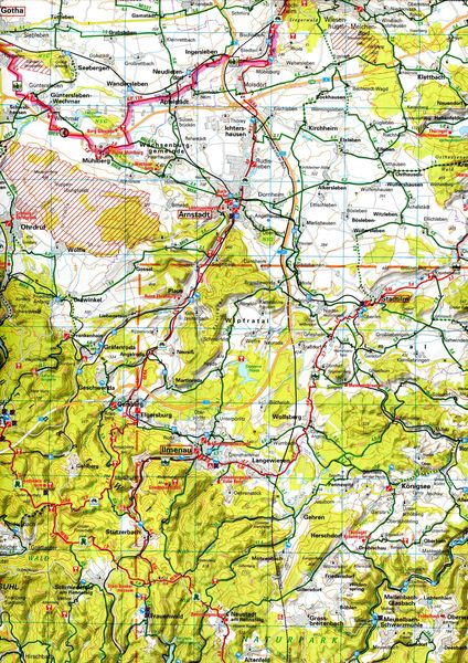 Produktbild: BVA ADFC Radtourenkarte Th&uuml;ringer Wald Rh&ouml;n 1:150.000