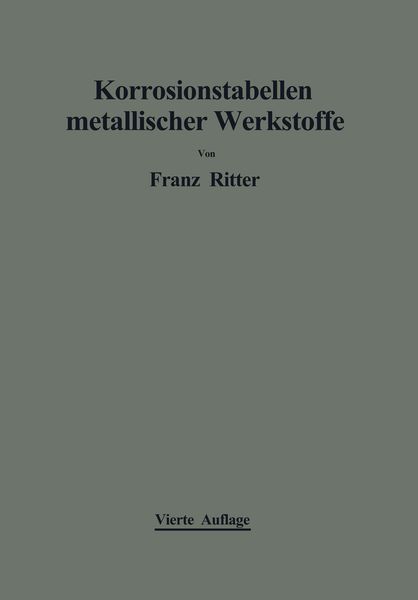 Produktbild: Korrosionstabellen metallischer Werkstoffe