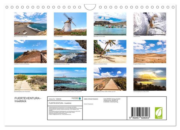 Produktbild: FUERTEVENTURA - Inselblick (Wandkalender 2026 DIN A4 quer), CALVENDO Monatskalender
