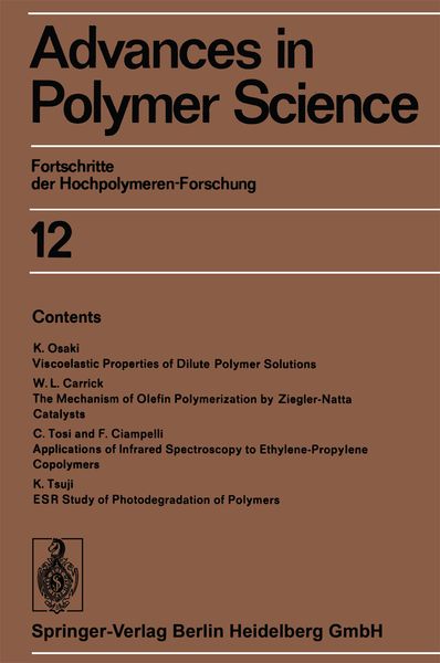 Produktbild: Advances in Polymer Science