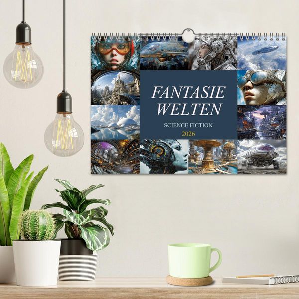 Produktbild: Fantasie Welten - Science Fiction (Wandkalender 2026 DIN A4 quer), CALVENDO Monatskalender
