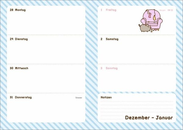 Produktbild: Pusheen 17-Monats-Kalenderbuch A5 2027 - 17 Monate. Von August 2026 bis Dezember 2027