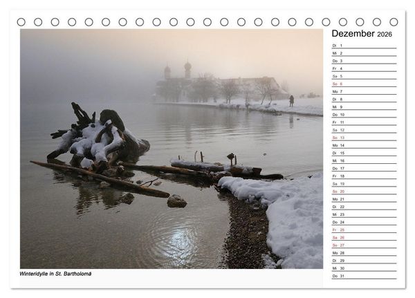 Produktbild: Willkommen am K&ouml;nigssee (Tischkalender 2026 DIN A5 quer), CALVENDO Monatskalender