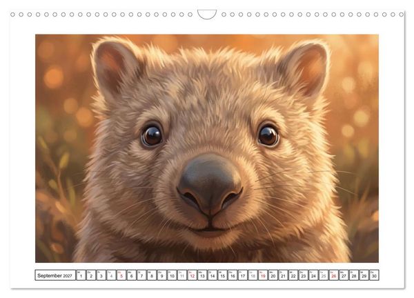 Produktbild: Wombats - Kurze Beine, gro&szlig;es Herz (Wandkalender 2027 DIN A3 quer), CALVENDO Monatskalender