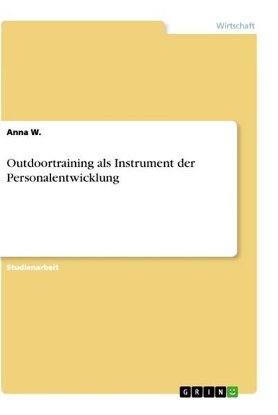 Produktbild: Outdoortraining als Instrument der Personalentwicklung