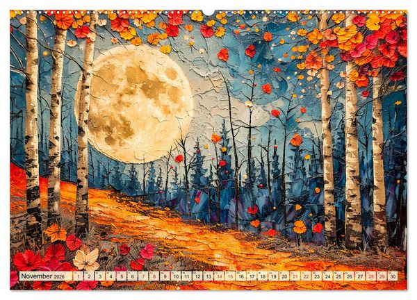 Produktbild: Blumenn&auml;chte im Mondlicht - Poesie des Himmels und der Erde (hochwertiger Premium Wandkalender 2026 DIN A2 quer), Kunstdruck in Hochglanz