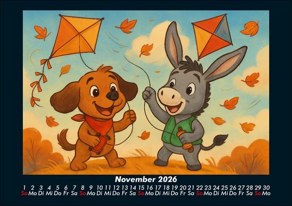 Produktbild: Wuff & Huf - Festliche Freundschaft 2026 Fotokalender DIN A5